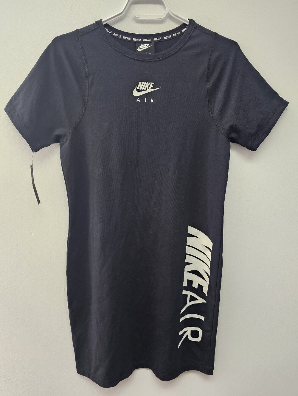 Nike Black T-Shirt Dress with White Logo